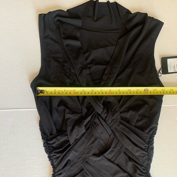 ESCADA Crossover- Waist Sleeveless Thigh-Slit V-Neck Black Gown - Size INT 38 - Picture 14 of 17